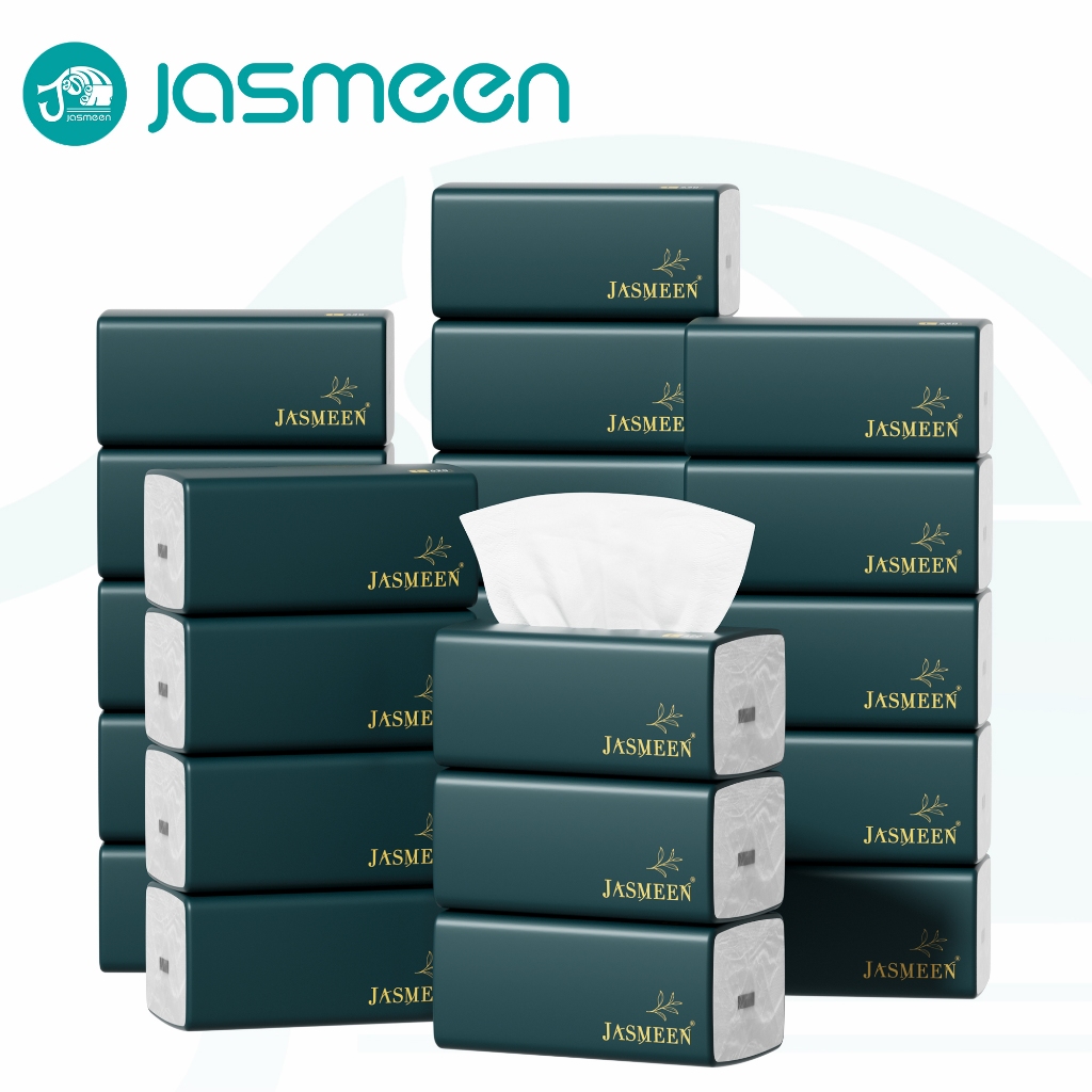 JASMEEN✨(พร้อมส่งจากไทย)กระดาษทิชชู่ กระดาษชำระ กระดาษทิชชู่เช็ดหน้า ทิชชู่เช็ดมือ 1ห่อ420 แผ่น หนา5ชั้น 1 ลังมี 20 ห่อ