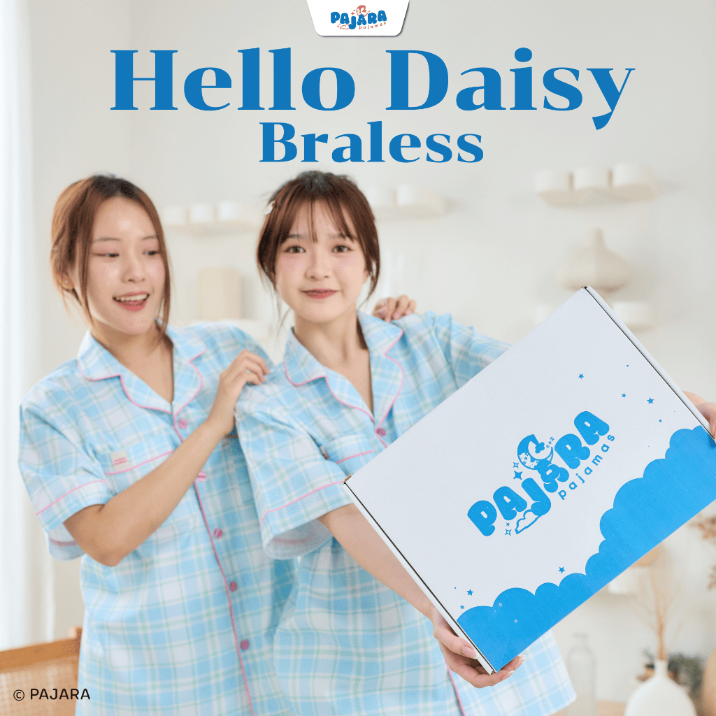 New ชุดนอน Pajara Pajamas (Premium) PJR-SL-0008 Collection Hello Daisy เนื้อผ้า Cotton Satin ลิขสิทธิ์แบรนด์ PAJARA