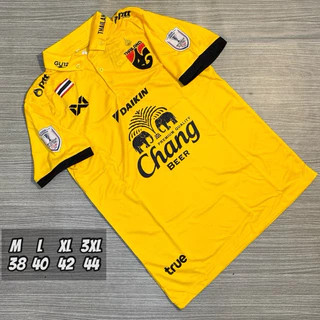 เสื้อกีฬาคอปกเสื้อบอลชายคอปกปักโลโก้ทีมชาติไทยเสื้ออยางเดียวไม่มีกางเกง