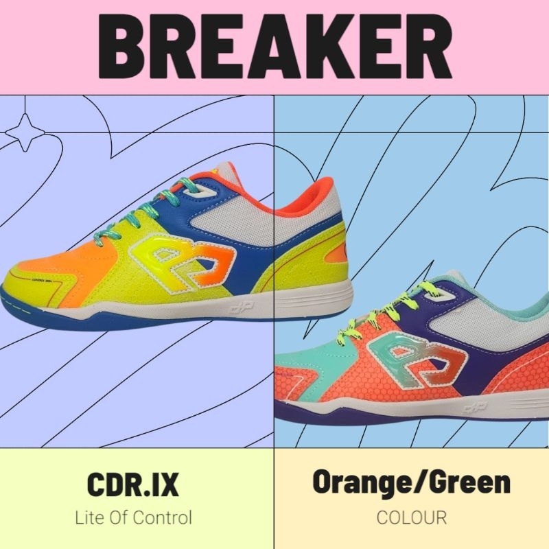 สินค้าลิขสิทธิ์[ของแท้100%]รองเท้าฟุตซอลเบรคเกอร์ BREAKER CDR.9 LITE OF CONTROL BK209
