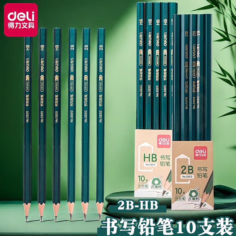 (ลดล้างสต็อค หมดแล้วหมดเลย) Deli ดินสอไม้ ดินสอกด ไส้ดินสอกด 0.5mm HB 2B บรรจุ100ชิ้น สำหรับนักเรียน งานเขียนทั่วไป