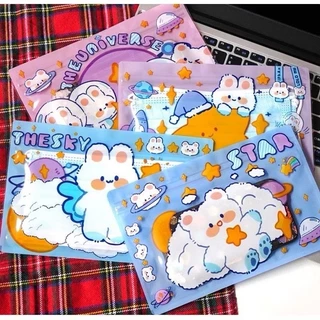 Kingshopping ถุงซิปพลาสติกพิมพ์ลายน่ารัก ขนาด17*12 cm. ใส่แมส,ขนม,กิ๊บช็อป 001