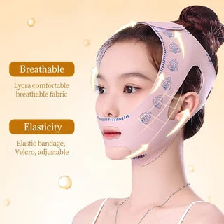สายรัดนวดหน้า V Shape เทปพันหน้ายกกระชับใบหน้า นํากลับมาใช้ใหม่ ต่อต้านริ้วรอย สายรัดกระชับสัดส่วนแก้ม สายรัดแก้ม