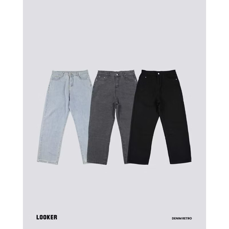 LOOKER - กางเกงยีนส์ขายาว ทรงกระบอกตรง 3 สี