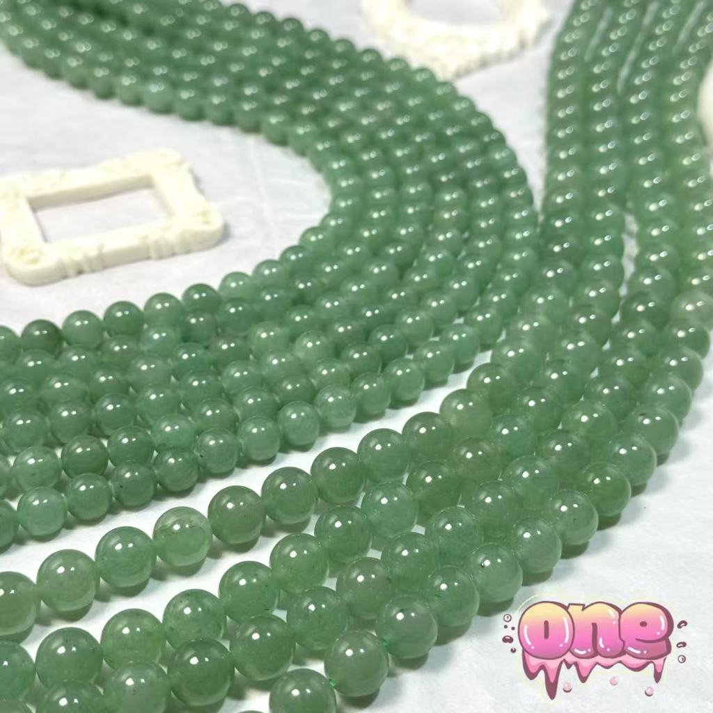 กรีนอเวนเจอรีน หยกอเวนจูรีน  หินแท้ธรรมชาติ หินเส้นยาว ลูกปัดหินร้อยเครื่อง ร้อยกำไลDIY เส้นยาว39ซม.