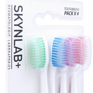 Skynlab แปรงสีฟันพรีเมี่ยมสลิมซอฟท์ (Blister Pack) 4ชิ้น คละสี สกินแล็บ ขนแปรงหนานุ่ม เรียวบาง