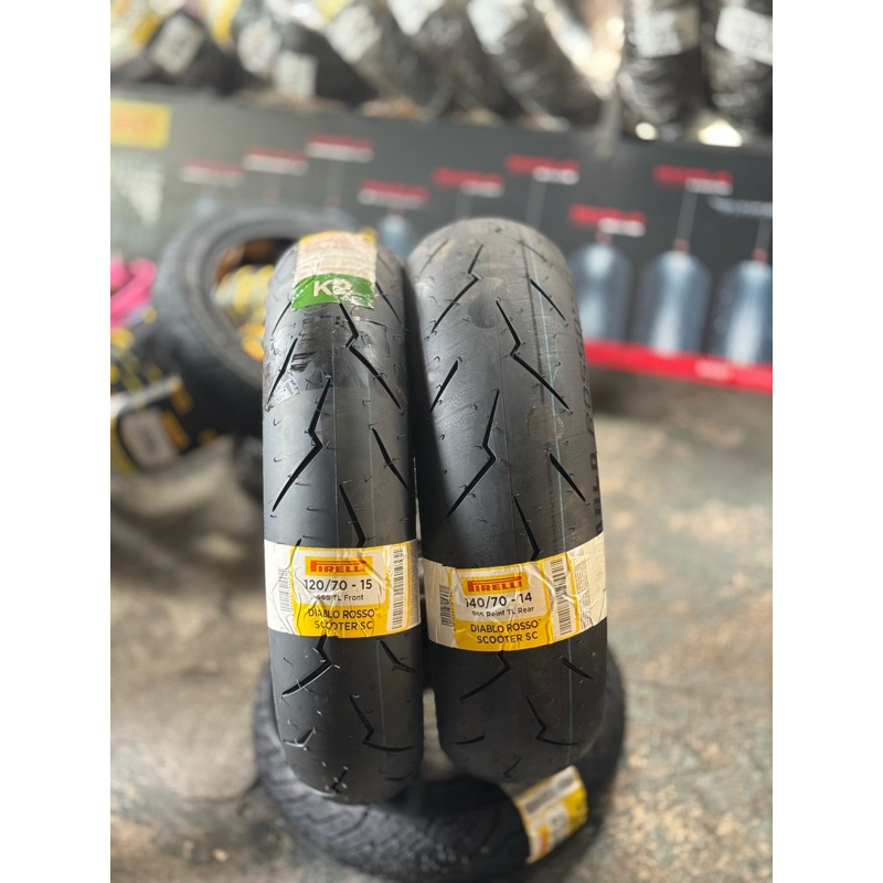 ยาง PIRELLI DIABLO ROSSO SCOOTER SC ใส่ ALL NEW FORZA300/350 ADV350 / XMAX