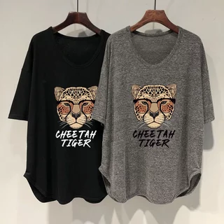เสื้อยืดผู้หญิงแฟชั่นมาใหม่ oversize เสื้อผ้าสาวอวบอ้วนไซส์ใหญ่ 90โลสวยๆ เสื้อโอเวอร์ไซส์แขนสั้นลําลองทรงหลวมสไตล์เกาหลี
