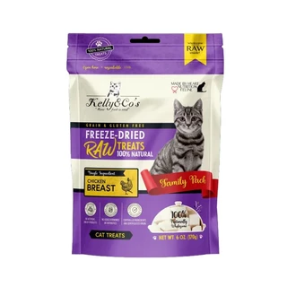 Kelly & Co's เคลลี่แอนด์โค ขนมแมว ขนมฟรีซดราย อกไก่ (Freez-dried Chicken) 170g.