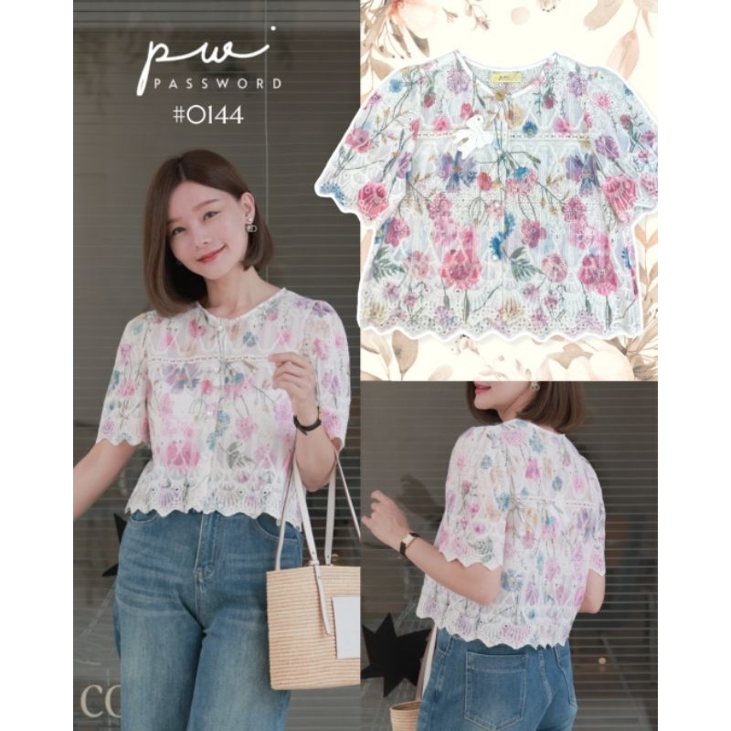Password#0144เสื้อผ้าคอตตอนซิลค์ ลายดอกไม้สีสวยละมุนละไม
