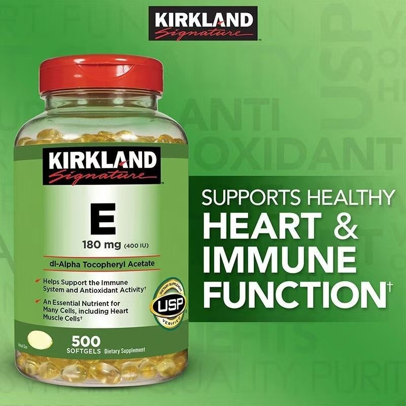 Kirkland Vitamin E 400IU 180mg 500 softgels Kirkland วิตามิน E exp：01/2028