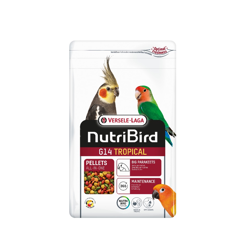 NutriBird G14 tropical 1kg. (อาหารเม็ดสำเร็จรูป นกพาราคีทขนาดใหญ่)