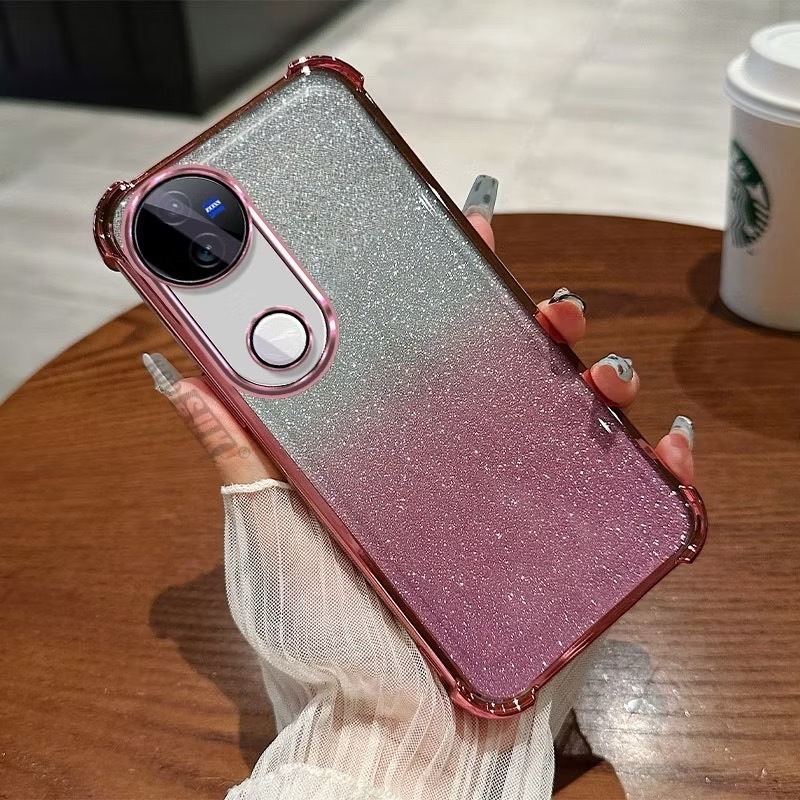 เคสโทรศัพท์ สำหรับ VIVO V70 V60 V60Lite V50 เคส หรูหรา กากเพชร 2in1 ไล่โทนสีสวย กันกล้อง กันกระแทกมุม F8 – โปรปัง