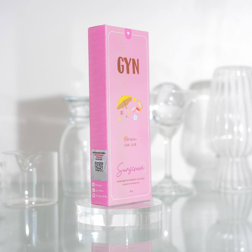 กันแดดจิน กันแดดผสมรองพื้น จิณ ซันสกรีน ครีม GYN SUNSCREEN SPF50 PA+++ UVA UVB กันแดด ปริมาณ 20 กรัม