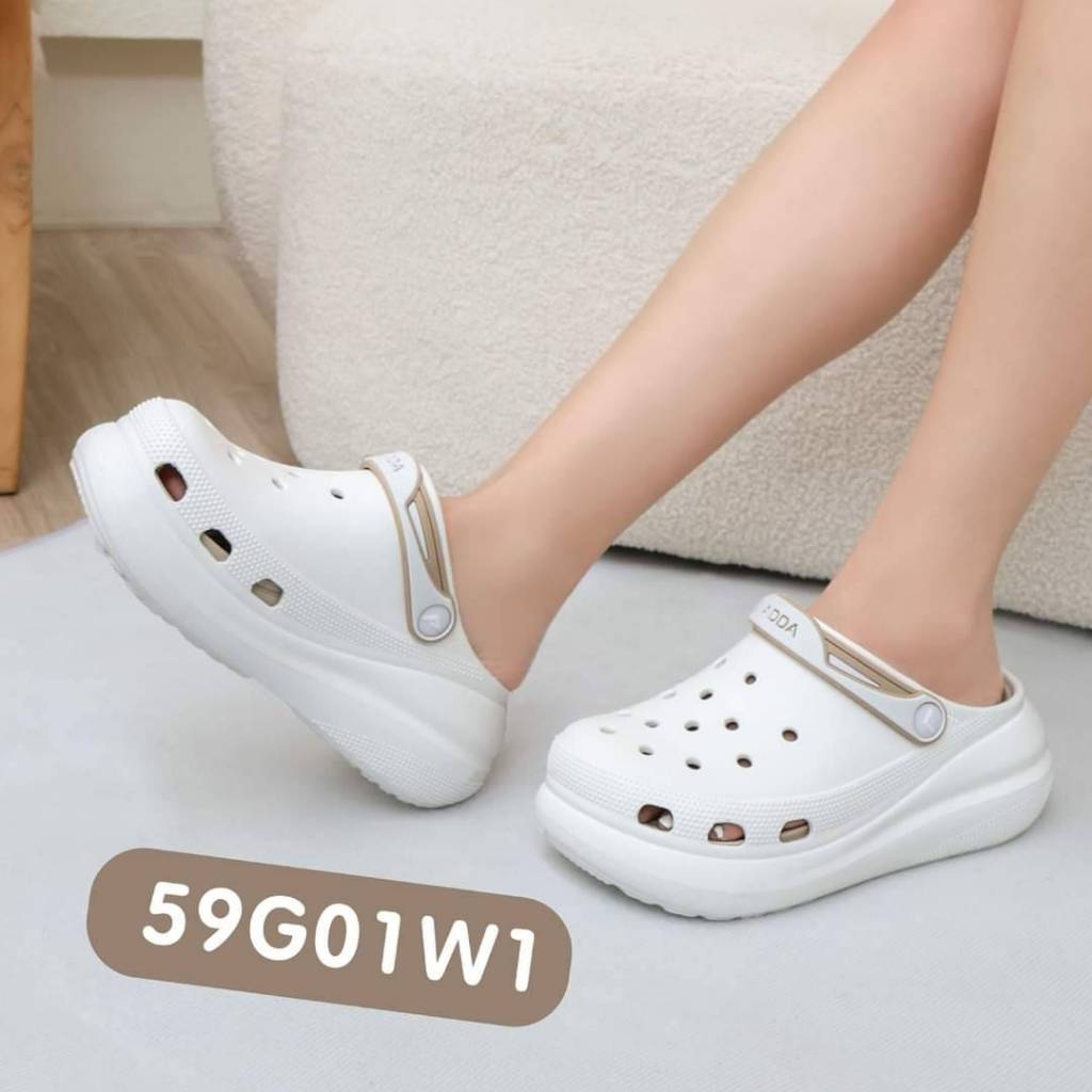 ฟรีตัวติด 6ชิ้น รองเท้าแตะ รองเท้าลำลอง สำหรับผู้หญิง รุ่น 59G01-W1 (ไซส์ 4-7)  พร้อมส่ง