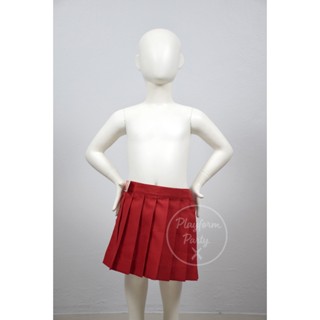 กระโปรงอนุบาลสีแดงจีบรอบ มือ 1 ยี่ห้อศรีภัณฑ์ เอว 20 - 29 นิ…