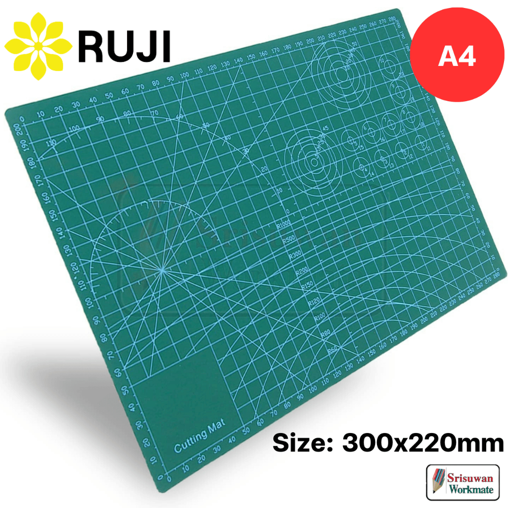 RUJI แผ่นรองตัด ขนาด A3 / A4 / A5 แผ่นยางรองตัด คุณภาพ ได้มาตรฐาน ทนทาน รองตัดกระดาษ แผ่นรองตัด Cutting Mat