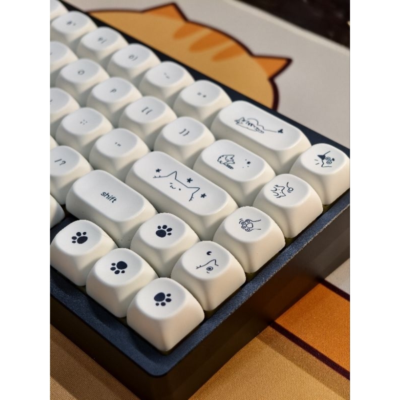 🇹🇭 ฟรีสติ๊กเกอร์ไทย Minimalist MOA Keycaps โคตรน่ารัก 124 ปุ่ม คีย์แคป มินิมอล PBT พร้อมส่งจากไทย