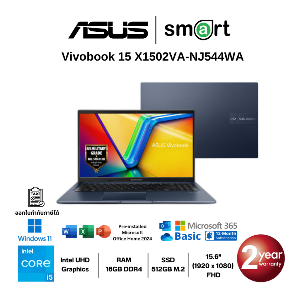 ASUS Vivobook 15 X1502VA-NJ544WA i5-13420H/16GB/512GB/15.6"/Win11+Office (Quiet Blue)