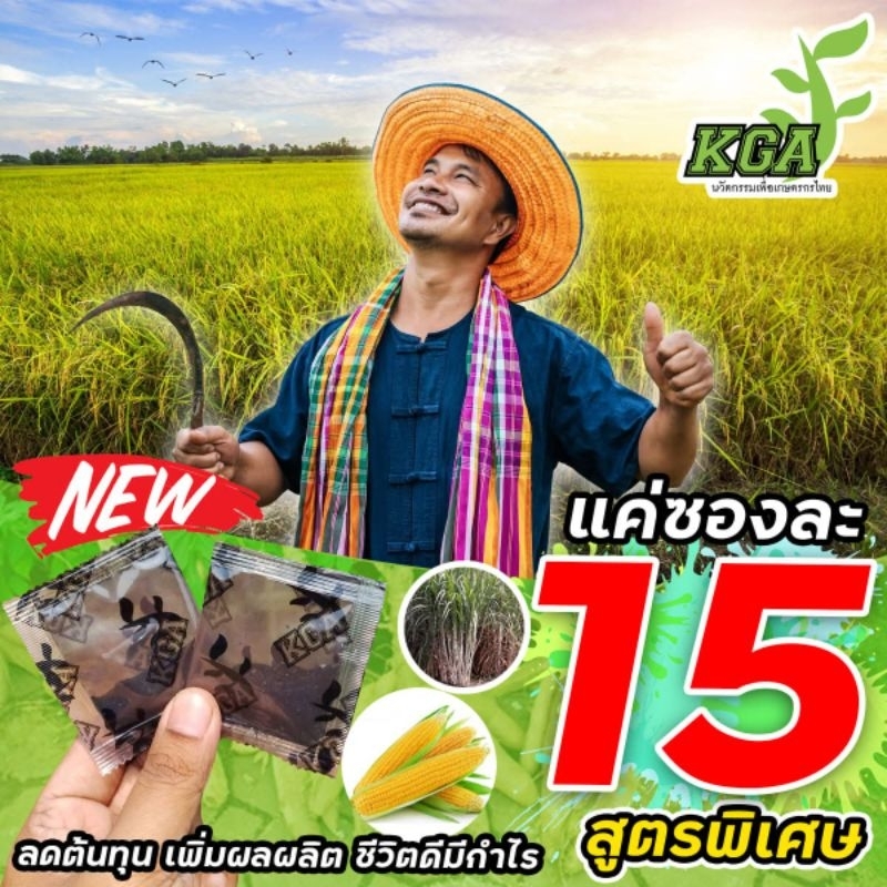 [10 ซอง] ผงดำ KGA สารเสริม ประสิทธิภาพพืช ลดต้นทุน เพิ่มผลผลิต