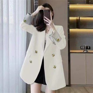 SUIT-24🌽เสื้อเบลเซอร์ สไตล์เกาหลี ตัวใหญ่ ใส่สบาย โอเวอร์ไซซ์ ผู้หญิง เสื้อแฟชั่น กระดุม 4เม็ด ใส่ทำงาน ทรงสวย🌽