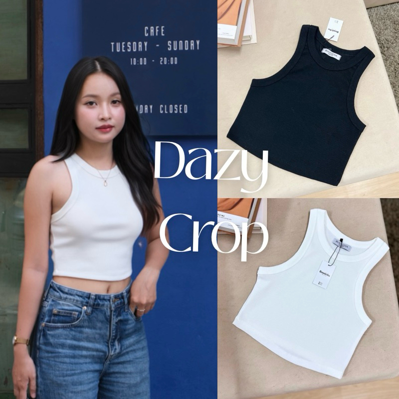 Dazy Crop เสื้อกล้ามครอป ชายโค้งนิดๆ