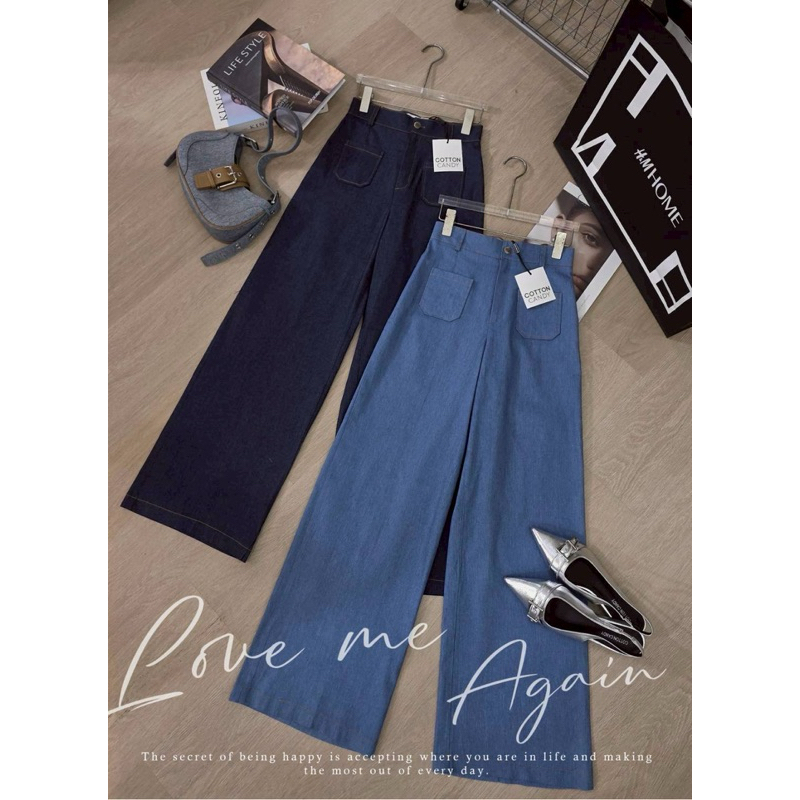 #COTTON CANDY 🍭กางเกงขายาวผ้ายีนส์เนื้อบาง New Berry vintage jeans