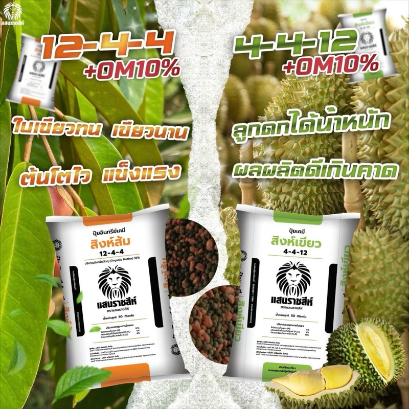 ปุ๋ยแสนราชสีห์สิงห์เขียว สูตร 4-4-12 ปุ๋ยบำรุงดอก เพิ่มผลผลิต บำรุงผลอ่อน น้ำหนักดี แบ่งขาย 950 กรัม - รูปที่ 5