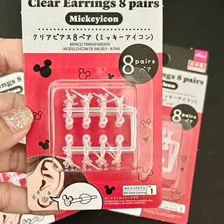Clear Earing Mickey Mouse ต่างหูใสลายมิกกี้เมาส์ ดิสนี่ย์ 1เซตได้8คู่ คุ้มมม!! ไว้ใส่ในวันสบายๆ กันรูเจาะหูตัน แฟชั่น