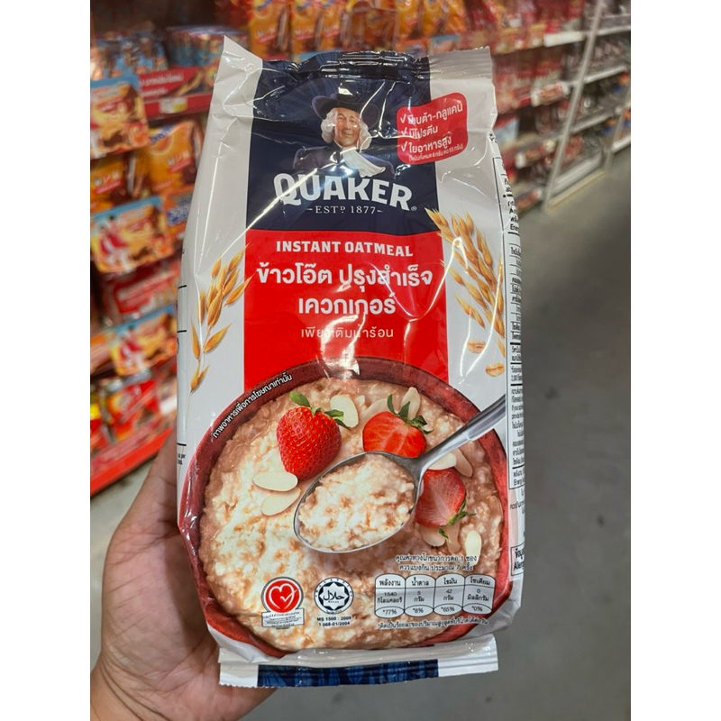 QUAKER เควกเกอร์ ข้าวโอ๊ต ปรุงสำเร็จ ขนาด 400 กรัม(ถุงแดง)
