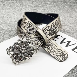 เข็มขัดแฟชั่นวินเทจ สาย PU สไตล์พังค์ ประดับหมุด Punk rock style belt