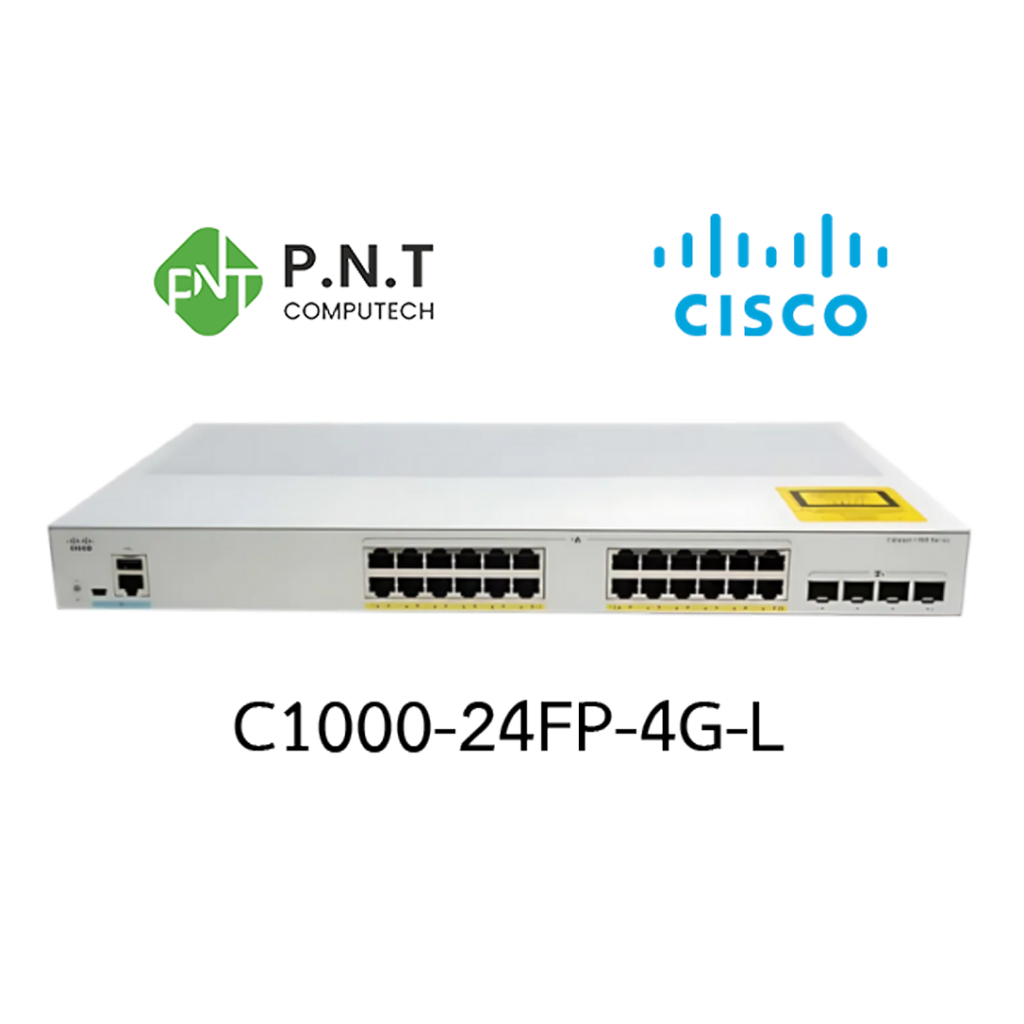 Switch “Cisco” Catalyst 1000 Series 24G PoE+/4SFP (C1000-24FP-4G-L)