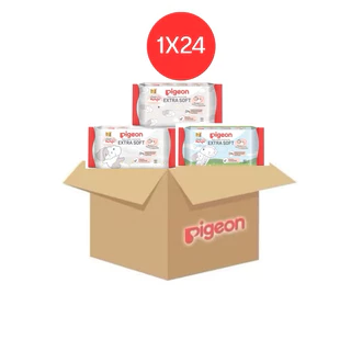 Pigeon ทิชชู่เปียก ผ้าเปียกเด็ก พีเจ้น baby wipes เบบี้ไวฟ์ 1ลัง (24ห่อ)