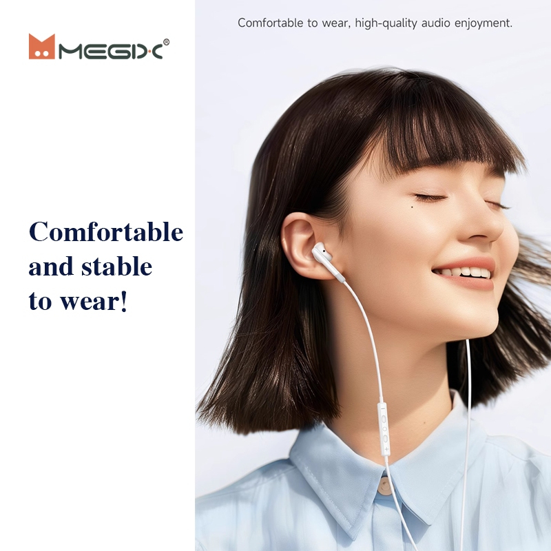 หูฟัง Megix การโทรแบบ HD พร้อมไมโครโฟน คุณภาพเสียง HiFi ชุดหูฟังนี้เหมาะสำหรับ iP16/15/14/13/12/11/XR/X/8/7