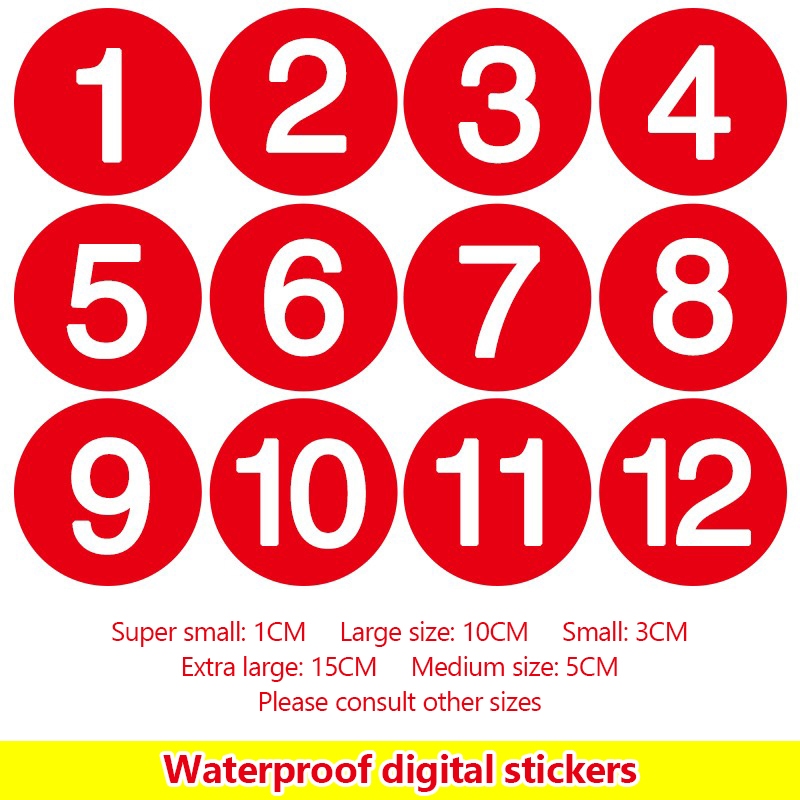 สติ๊กเกอร์กลม สติ๊กเกอร์ตัวเลขกันน้ำ 1~100 สติ๊กเกอร์ PVC สติ๊กเกอร์ตัวเลข สติ๊กเกอร์ตัวเลขติดโต๊ะอาหาร
