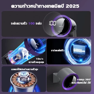 【รับประกัน20ป】พัดลมตั้งโต๊ะ พัดลมพกพา 8นิ้ว 60000mAh มอเตอร์เยอรมัน ปรับได้100ระดับ แบตในตัวแบตทนทานไม่ส่งเสียงรบกวน