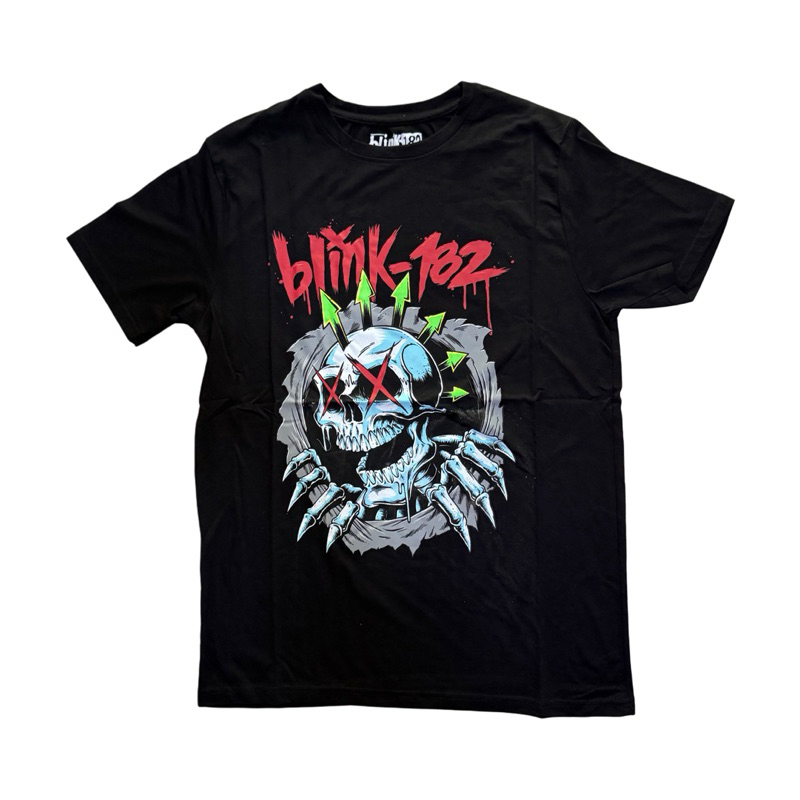 เสื้อวงดนตรี BLINK-182 T-SHIRT ลาย SIX ARROW SKULL (BLACK)(2024) ลิขสิทธิ์ของแท้ UK