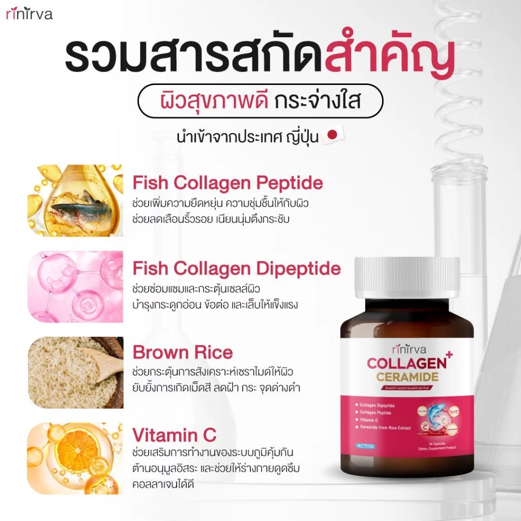 Rinirva Collagen+Ceramide ริเนอร์ว่าคอลลาเจน บำรุงผิวขาวใส มุสลิมทานได้ 4 กระปุก thumbnail 7