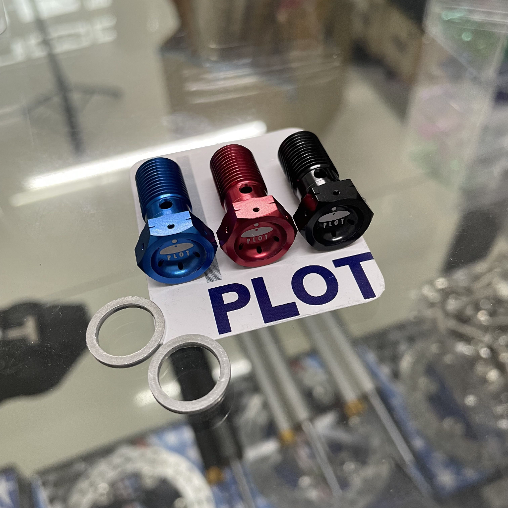 น็อตน้ำมัน Plot แท้ 100% เกลียว1.0(ละเอียด)/1.2(หยาบ) แถมแหวนน้ำมันPlot2ตัว