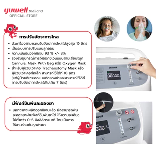 เครื่องผลิตออกซิเจน ขนาด 10 ลิตร Yuwell รุ่น 8F-10W เสียงเงียบ รับประกันศูนย์ไทย 3 ปี