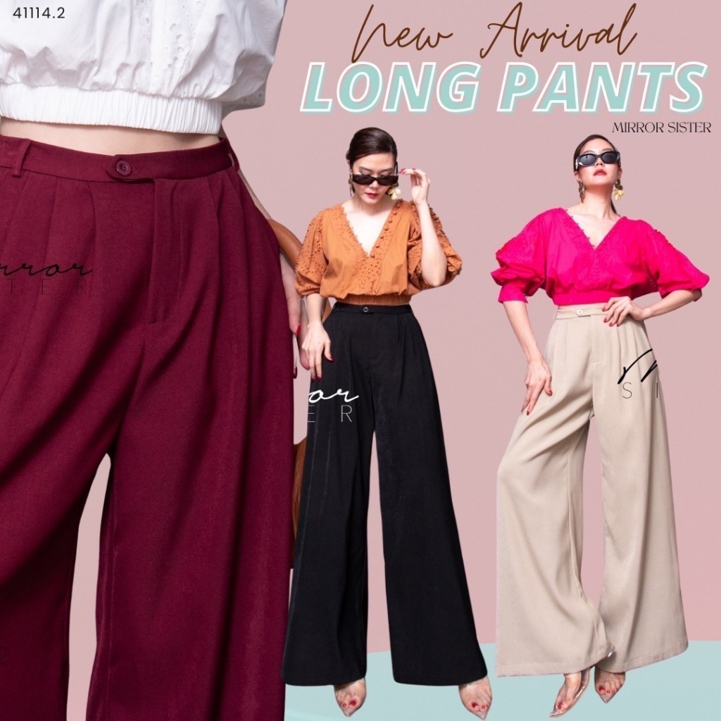 🎟️••MiRRoRSiSTER's VieNNa Wide PANTs••   กางเกงทรงเก๋ที่จริงใจ เนื้อผ้าใส่สบายมาก ยับยากขอแนะนำเลย..