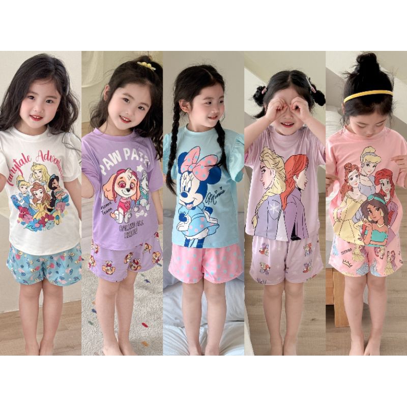 พร้อมส่งในไทย🇹🇭ชุดเซ็ต H_M ขาสั้น5ลาย งานพิมพ์ลาย/ ป้ายBB kids/สินค้าถ่ายจากงานจริงค่ะ