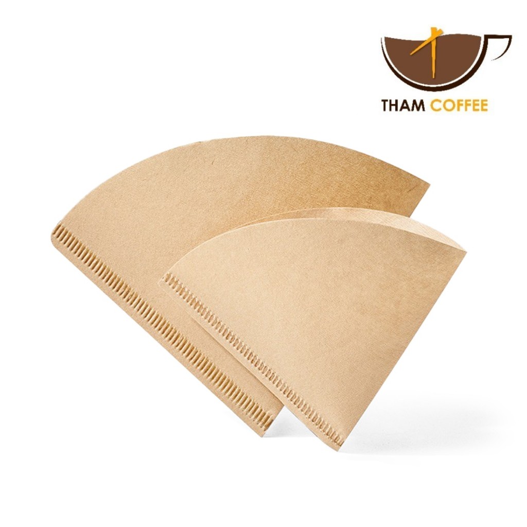กระดาษกรองกาแฟ กระดาษ กรองกาแฟ กระดาษดริป ทรงกรวย จำนวน 100 แผ่น สำหรับถ้วยกรอง Tham coffee