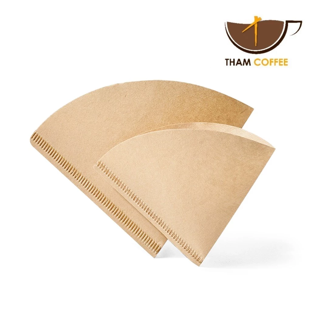 กระดาษกรองกาแฟ กระดาษ กรองกาแฟ กระดาษดริป ทรงกรวย จำนวน 100 แผ่น สำหรับถ้วยกรอง Tham coffee
