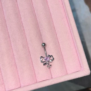 (ขายดี) จิวสะดือสแตนเลสแท้ พร้อมส่งจากไทย🎀⭐️ความยาวก้าน4ระดับ 6,8,10,12mm
