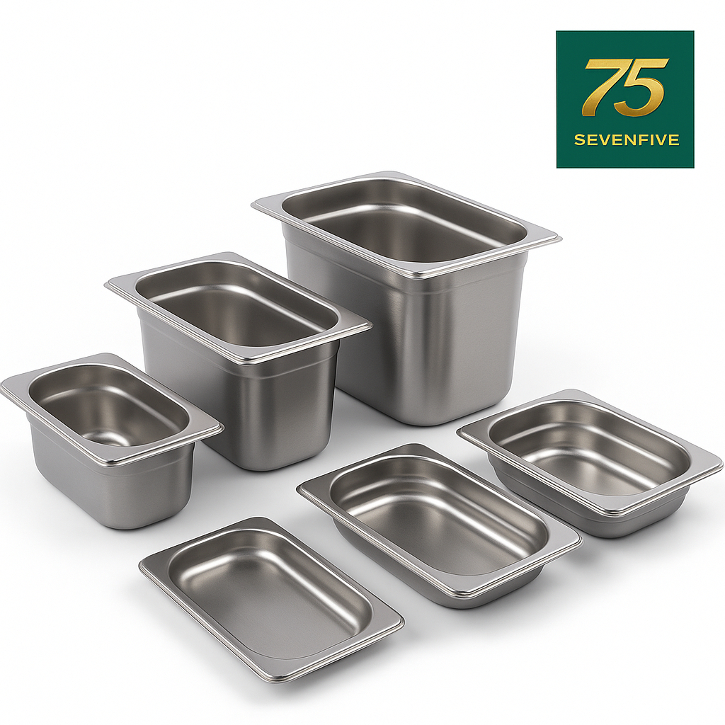 NTS GN PAN ถาดอุ่นอาหาร อ่างอุ่นอาหาร ถาดสแตนเลส GN1/4 (กว้าง162 x ยาว265 มม.) NTS1-GN14 แพ็ค 12 ชิ้