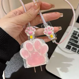 ชุดถนอมสายชาร์จ ชุดพันสาย เคสหัวชาร์จ สำหรับ สําหรับ IPhone 20W ถนอมสายชาร์จลายการ์ตูน ปลอกหุ้มสายชาร์จ ชุดเคสป้องกัน
