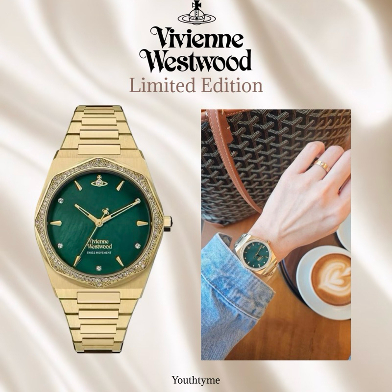 New collection ✨🌈นาฬิกาเเฟชั่น vivienne Westwood รุ่นปัดเพรชล้อมตัวเรือนสีทอง เรียบหรูสุดๆค้า