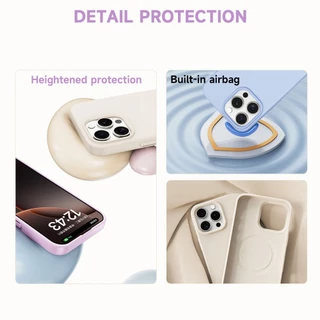 เคสซิลิโคนวงmagnetic For iPhone 13 11 15 16 14 12 Pro Max 17 Air เคสพรีเมี่ยมซิลิโคนวงแหวนแม่เหล็ก สำหรับ +แหวนแม่เหล็ก