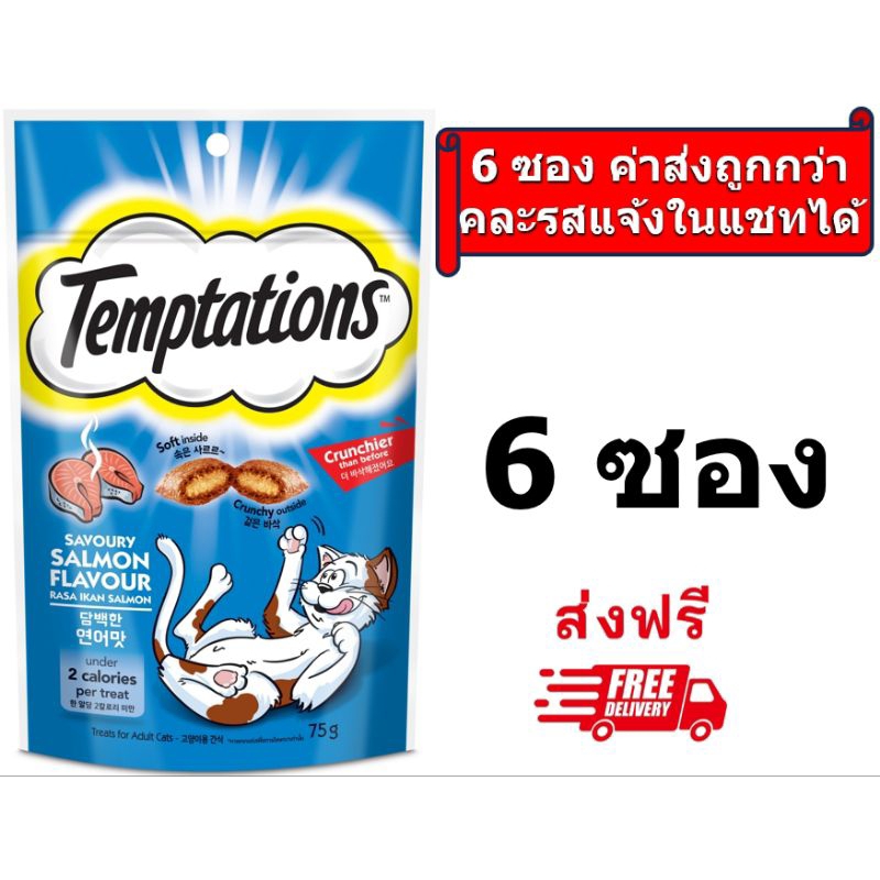 Temptation เทมเทชันส์ รสเซเวอรี่แซลม่อน 75 กรัม 6 ซอง